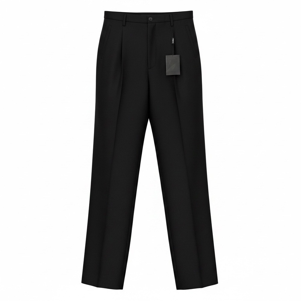 Philippe Adec Trousers Women 40 Black Arthur Pleated High Rise Wide Leg Pants